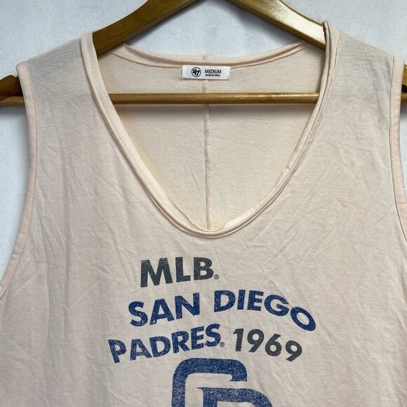 JEFFERSON '47 Letter MLB San Diego Padres 1969 Tank Top Women Medium Blush New - Picture 9 of 13